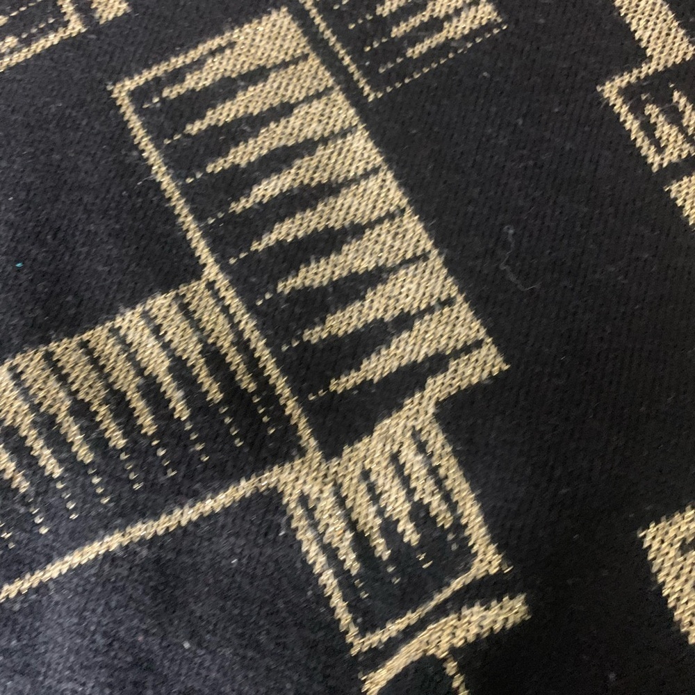 New Vintage Ellen D Collection Abstract Sweater Mini Dress Black Gold Large - Picture 6 of 9
